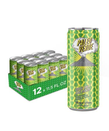 Paleo Verde 11.5oz - Green Coffee with Unroasted Coffee Beans - All Natural Carbonated Energy Drink with 180mg Caffeine - Coffee Like A Caveperson - 12-Pack