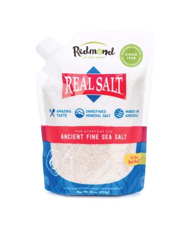Redmond Real Salt - Ancient Fine Sea Salt Unrefined Mineral Salt 16 Ounce Pouch (1 Pack)