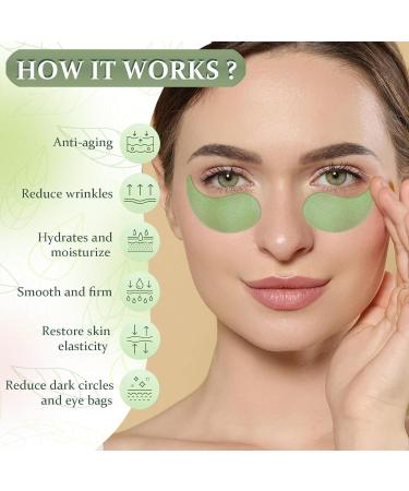 Shefave Eye Pads 60 Pieces Eye Pads Against Dark Circles Green Tea Matcha Eye Pads Hyaluronic Acid Eye Mask Dark Circles Removal Against Wrinkles Eye Bags Puffiness - Buy Online on SooperMarket.com