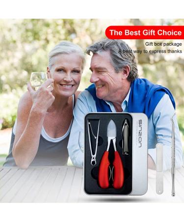 Seniors Thick Toenail Clippers for Ingrown Nails - Surgical Grade Stainless Steel Trimmer Nipper - Red - Buy Online on SooperMarket.com