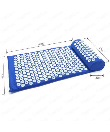 Tesion Acupressure Mat and Pillow Set Massager Cushion Ideal for Back/Neck Pain Relief and Muscle Relaxation Relieves Stress and Sciatic Pain. Bule - Buy Online on SooperMarket.com