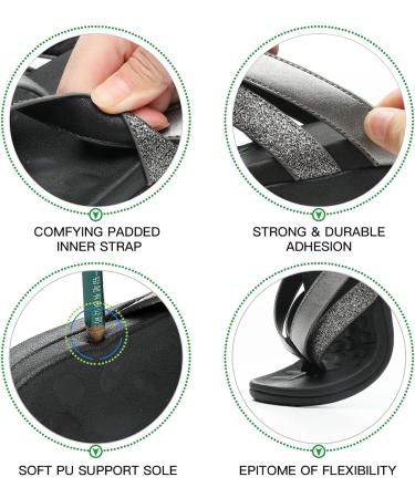 Sounity Orthotic Flip Flops for Women - Plantar Fasciitis Arch Support Sandals - Comfortable Walking Slippers (10W2, Charcoal) - Buy Online on SooperMarket.com