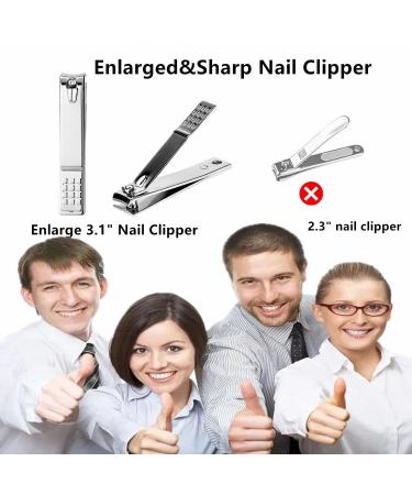 Nail Knip Set & Manicure Kit for Men - Stainless Steel Grooming Tools in Portable Travel Suitcase - Perfect Gift for Husband Friends & Family - Buy Online on SooperMarket.com