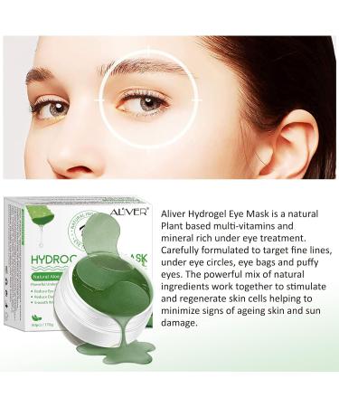 Aloe Vera Eye Patches 30 Pairs Hydrogel Eye Masks for Dark Circles Anti Wrinkle Treatment Under Eye Gel Pads Eye Mask for Puffy Eyes Skincare Hydrating Green - Buy Online on SooperMarket.com