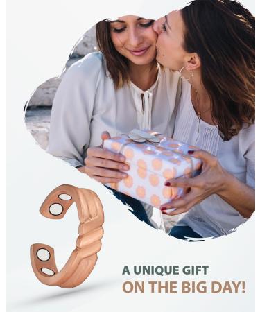 EnerCoppeX Copper Magnetic Ring for Women Lymphatic Drainage Adjustable Ring 3500 Gauss Magnet (CPR-0958) - Buy Online on SooperMarket.com