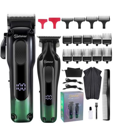 Hatteker Professional Hair Clippers for Men Cordless Clippers and Trimmers Set Barber Clippers Set Rechargeable Beard Trimmer