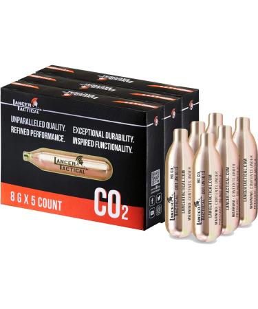 Lancer Tactical 8g CO2 Cartridge Charger for Airsoft Guns & Seltzer Water - 5 Count, Pack of 3 - Buy Online on SooperMarket.com