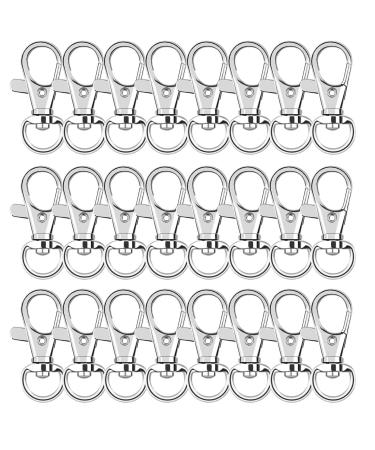 Metal Swivel Clasps Lanyard Snap Hook - 120pcs Lobster Claw Clasp for Keychain Crafts (Silver)