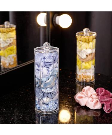 Clear Hair Scrunchie Holder Stand with Lid - 2 Pack | Hair Ties & Accessories Organizer for Teen Girls - FABROK - Buy Online on SooperMarket.com