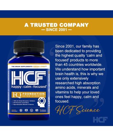 HCF Happy Calm & Focused - Natural Nootropic Brain Supplement Capsules 90 Count for Men & Women - Caffeine-Free Natural Calm & Happy Pills for Concentration Attention Support & Stress Relief - Buy Online on SooperMarket.com