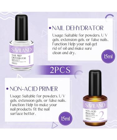 Saviland Acrylic Powder Set - 36 Colors with Nail Dehydrator and Non-acid PH Bond - Buy Online on SooperMarket.com