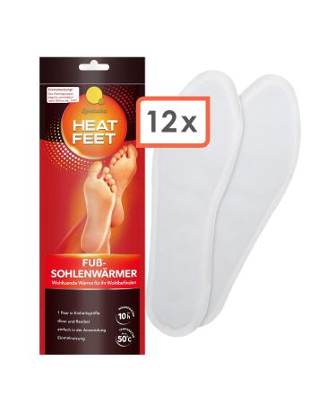 Foot warmers insoles for shoes - 12 pairs - once sole warmer for 10 hours of warmth - unisex heat soles shoe warmer in unit size 100% natural