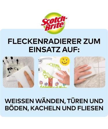 Scotch-Brite Magic Dirt Eraser - 12 Pack Cleaning Sponges for Walls Shoes & Sinks - Chemical-Free Spot Removal - Buy Online on SooperMarket.com
