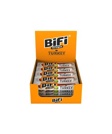 Bifi Turkey - 24 Pack (24 x 20g) - Hearty turkey meat snack - air -dried - for on the go in the office or during sports - with pepper coriander and garlic Turkey 20 g (24 Pack)
