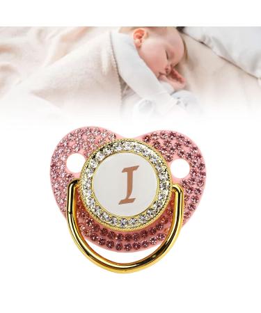Gold Baby Pacifier Set | Rhinestone Lightweight Pacifier for Babies 6-18 Months | Cute Home Use Gift (Letter I) - Buy Online on SooperMarket.com