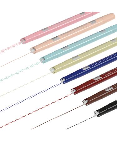AECHY Colored Curve Pens  Dual Tip Pens with 6 Different Curve Shapes & 8 Colors Fine Tips  Planner Pens For Writing Journaling Note Taking Drawing Scrapbook Art School Supplies(Classic) Curve Tip + Fine Tip (8 pcs)
