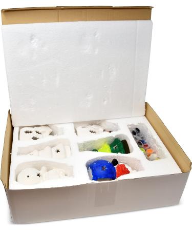 Christmas Ceramic Figurine Paint Kit - Set of 6 Unpainted Ceramics for Kids Art Project | Holiday Party Decoration & Keepsake | Includes Paint & Brushes - Buy Online on SooperMarket.com