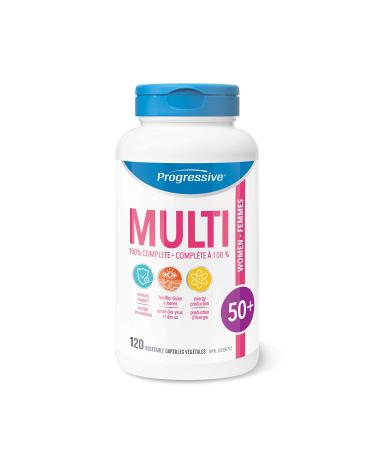 Progressive MultiVitamin for Women 50+ - 120 Capsules | Made with Green Food Concentrates Damiana Green Tea and Antioxidants.