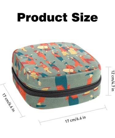 Multi-Colored Dance for Two Sanitary Napkin Storage Bag - Portable Menstrual Cup Pouch for Women & Teen Girls - Buy Online on SooperMarket.com