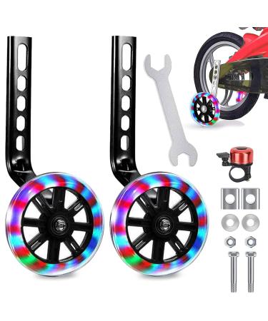 Sunshine smile 2 pieces children support wheels universal support wheels support wheels for children's bike support wheels for children's bike bike children's bike support wheels black a-black iron