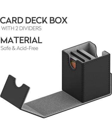 MIXPOET Commander Deck Box - Large Trading Card Case for MTG - Holds 100+ Cards with 2 Dividers - Black - Buy Online on SooperMarket.com