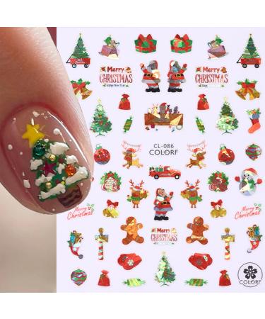 JMEOWIO 12 Sheets Christmas Nail Art Stickers Decals Self-Adhesive Snowflake Xmas Winter Holiday Deer Nail Supplies Nail Art Design Decoration Accessories - Buy Online on SooperMarket.com