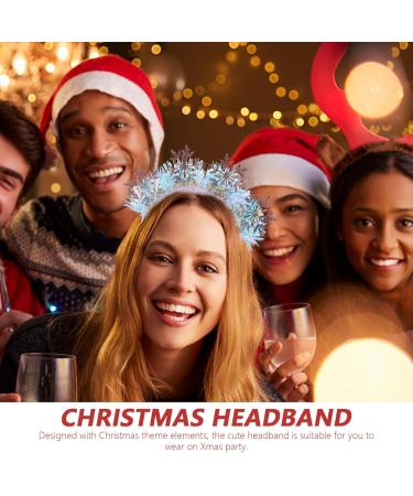 Christmas Snowflake Headbands Glitter Tinsel Headbands Sparkling Christmas Hair Hoop Headpiece Xmas Holiday Favors for Women Costume Pink - Buy Online on SooperMarket.com