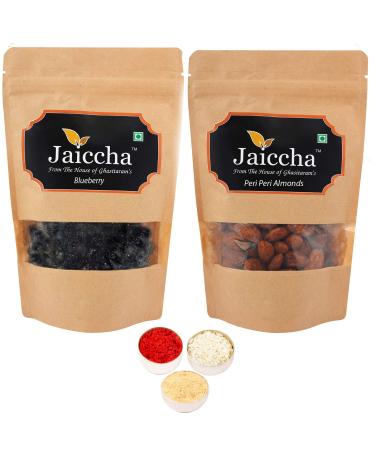 Jaiccha Ghasitaram Bhaidooj Gifts - Blueberry 100 GMS and Peri Peri Almonds 100 GMS Pouch
