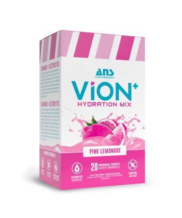 ViON+ Hydration Mix Pink Lemonade - Sugar-Free Electrolyte Powder with 8 Essential Vitamins - 20 On-the-Go Stick Packs for Hydration Energy & Recovery - Natural Flavors & No Artificial Colors or Dyes