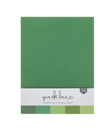 Cardstock 8.5 x 11 Paper Pack - Assorted Colored Scrapbook Paper 65lb - Double Sided Card Stock for Crafts Embossing Cardmaking - 50 Sheets Solid Core Greens