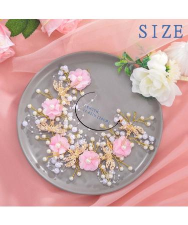 IYOU Flower Communion Headpiece Pink Floral Princess Headbands Pearl Butterfly Birthday Wedding Hair Accessories for Girls - Buy Online on SooperMarket.com