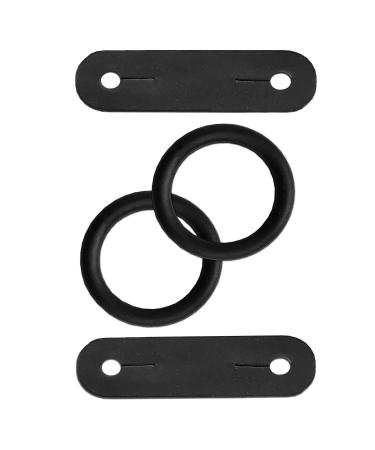 YNR BLACK PEACOCK SAFETY IRONS STIRRUPS RUBBER RINGS & LEATHER CLIPS TABS REPLACEMENT 1 PAIR