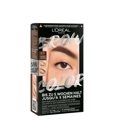 L'Or al Paris eyebrow color for a radiant and perfectly maintained look ammonia -free eyebrow paint up to 10 applications p Pack brow color 3.0 dark brown