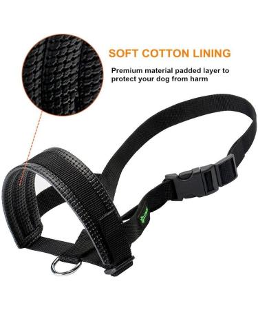 Nylon Soft Dog Muzzle for Biting Prevention and Chewing Control - XL Black - Buy Online on SooperMarket.com