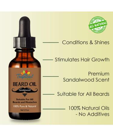 Sandalwood Beard Oil 2fl oz - Nourish & Tame Your Beard with Woodsy Scent | Perfect for Men s Grooming - Buy Online on SooperMarket.com