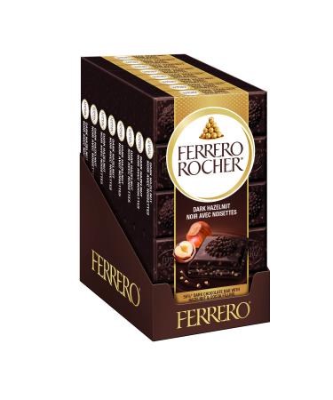 FERRERO ROCHER Premium Chocolate Bar Dark Chocolate and Hazelnut Bar 8 bars 720g Dark Hazelnut