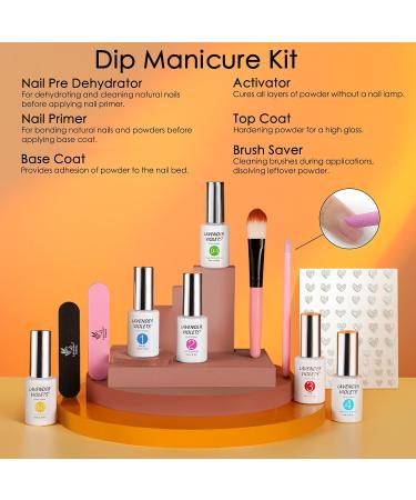 Lavender Violets Dip Powder Nail Kit 30 Colors Morandi Misty Glitter Skin Nude Gold Brown Sage Green Acrylic Liquid Set Base Top Coat Activator Brush Saver with Sticker Manicure Starter B704 - Buy Online on SooperMarket.com