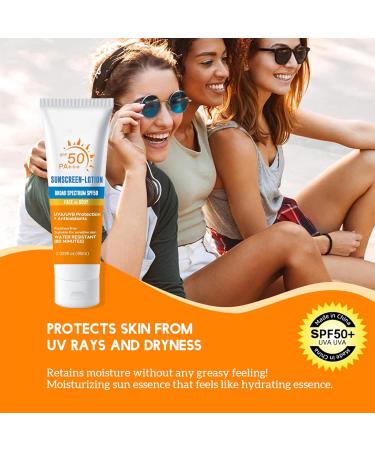 Trendyfave Face Sunscreen Spf 50 Face Moisturiser Sweat Resistant & Non-Greasy Sun Cream Sunscreen Protects Delicate Skin Against Sunburn And Long-Term Uv Damage All Skin Types Travel Size - Buy Online on SooperMarket.com