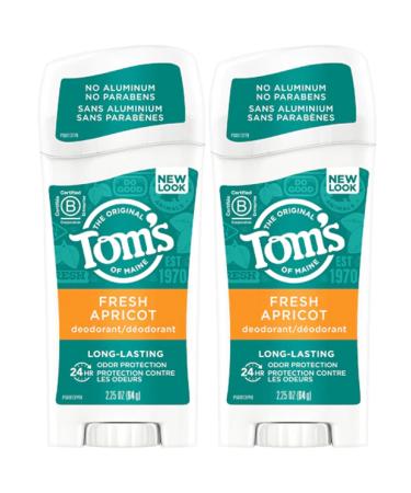 Tom's of Maine Long-Lasting Care Deodorant Stick  Apricot - 2.25 oz - 2 pk
