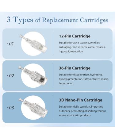 Carer Spark Auto Dermapen - Electric Microneedling Pen for Anti-Aging | 0.25mm-2.0mm 5 Speed Levels Wrinkle & Stretch Mark Removal | Includes 12 Needle Cartridges - 1 Pack - Buy Online on SooperMarket.com