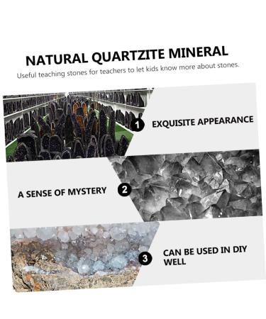 Toyandona 2ST Quartz Mineral Specimens - Geological Rehearsal Sample Ores for Teachers - Natural White Crystal Decor - 3x3cm Transparent Ore Decorations (2 PCS) - Buy Online on SooperMarket.com