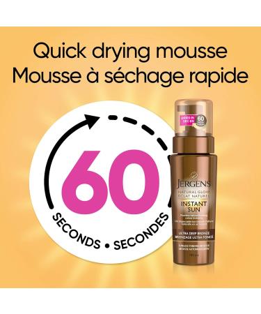 Jergens Natural Glow Instant Sun Sunless Self Tanning Mousse for Dry Skin Ultra Deep Bronze Shade (180 mL) Ultra Deep Bronze Mousse - Buy Online on SooperMarket.com