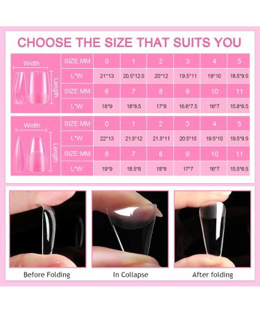 240pcs Short Almond & Square INPING Soft Gel Full Cover Nail Tips - French Acrylic Fake Nails for Manicure Salons - Pre-Shaped Mix Artificial Clear Gel Extensions with Box - Buy Online on SooperMarket.com