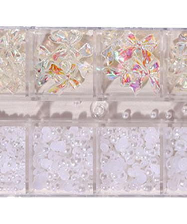 Pure White Pearl Shape Nail Art Rhinestones Easy Sticking Half Round Pearl Nail Art Ornaments with Different Sizes Portable Nail Art Decoration with Storage Box Nail Art Supplies for Home DIY - Buy Online on SooperMarket.com