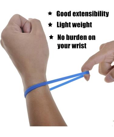 100 PCS Thin Blue Silicone Bracelets - Elastic Rubber Wristbands for Women, Men, Teens - Buy Online on SooperMarket.com