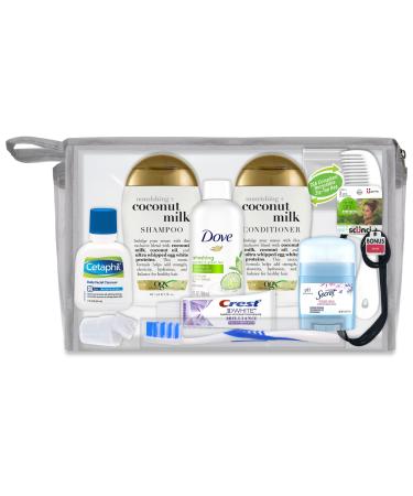 Convenience Kits International Women s Deluxe 17 PC Kit Featuring: Coconut Milk Hair  Face & Body  Oral Care  Travel-Size Travel Essentials