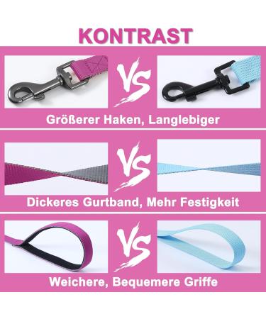 Demigreat Long Dog Leash - 1.5m/3m/5m Robust Training Line with Padded Handle for Small to Large Dogs - Violet 16.5ft - Buy Online on SooperMarket.com