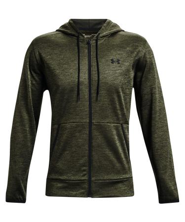 Under Armour Men's Armour Fleece Full Zip Hoodie Marine Od Green (390)/Black Large