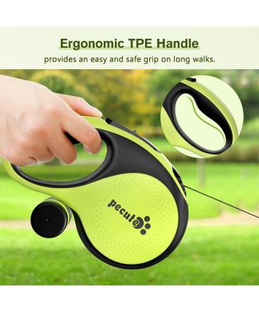 Pecute 3m Dog Leash | Eco-Friendly Roller Linen with Feces Bag Holder 360 Extension Anti-Slip Handle & Quick Brake for Dogs Up to 15kg - Buy Online on SooperMarket.com