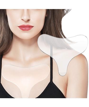 Reusable Silicone Chest Pad Chest Wrinkle Pads T-Shaped D collet Wrinkles Patches Smooth Your Skin Prevent Skin Ageing Overnight Chest Pads for Women and Girls
